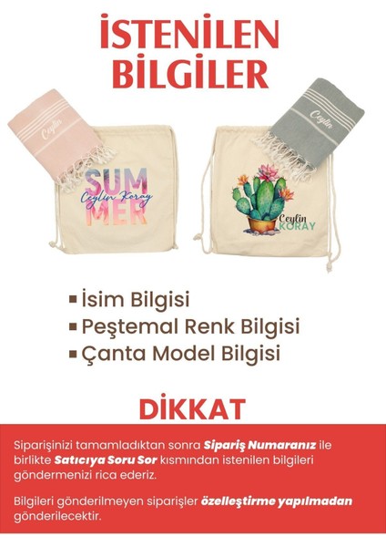 Kişiye Özel Pamuk Peştamal ve Yaza Özel Çanta Seti , Özelleştirilebilir Yazlık Çanta Seti Isme Özel fiyatları