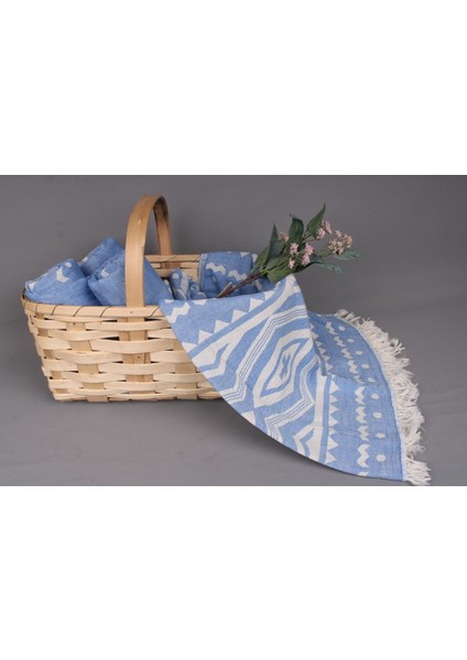 Peştemal Saks Mavi Plaj Peştemali 90X180 cm Pamuk Peştemal fırsatları