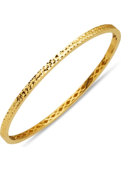 Taşsız Sarı Altın 14 Ayar Kelepçe Bileklik