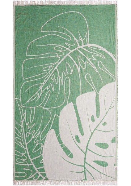 Monstera Pamuk Peştamal Yeşil 90X160