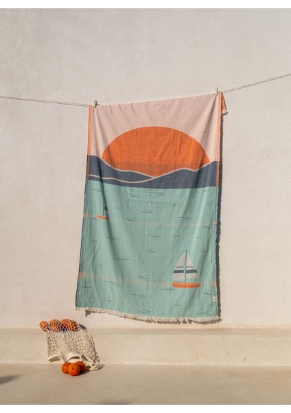 Seascape Pamuk Peştamal Mint 90X160 - Keseli