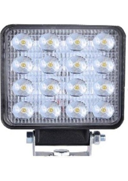16 Ledli Kare 48WAT 12-48 Volt (Sabitleme Aparatı Hediyeli) Çalışma Lambası