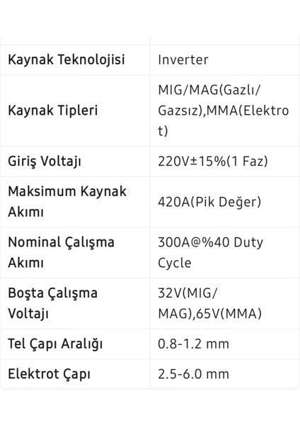 Çok Fonksiyonlu Gazsız Gazaltı Kaynak Makinesi (Sarı) EEA358 MIG420