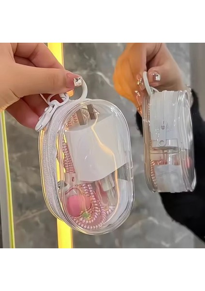 Taşınabilir Mini Şeffaf Şarj Kablosu Saklama Çantası Fermuarlı Fonksiyonlu Kulaklıkseyahat Aksesuarı