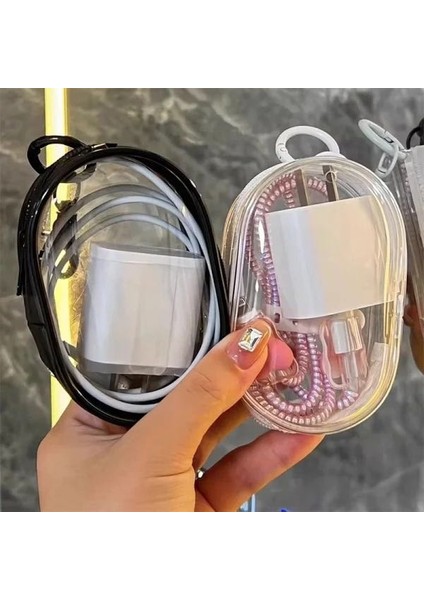 Taşınabilir Mini Şeffaf Şarj Kablosu Saklama Çantası Fermuarlı Fonksiyonlu Kulaklıkseyahat Aksesuarı fiyatları