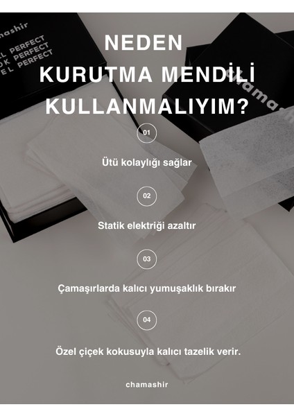 40 Yapraklı Kurutma Mendili - Çamaşırlarda Ekstra Yumuşaklık