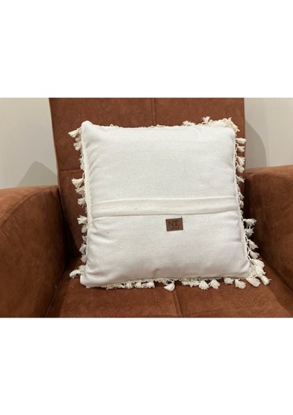 Özel Tasarım Tekli Keten Krem Kırlent Kılıfı 43X43 fırsatları