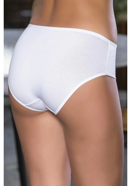 Pamuklu Yüksek Bel Slip Külot Beyaz (MGP2966)