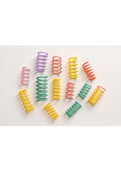 Karışık Renkli Spiral Yay Kedi Oyuncağı 10'lu Set - Esnek, Dayanıklı, Eğlenceli