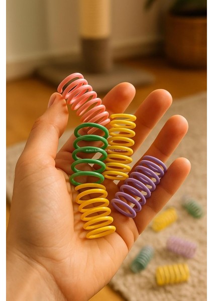 Karışık Renkli Spiral Yay Kedi Oyuncağı 10'lu Set - Esnek, Dayanıklı, Eğlenceli fiyatları