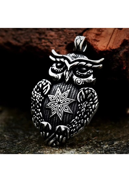 Voyageaccessory Paslanmaz Çelik Viking Mitoloji Zeka Simge Baykuş Kolye / 60 cm Zincirli fiyatları