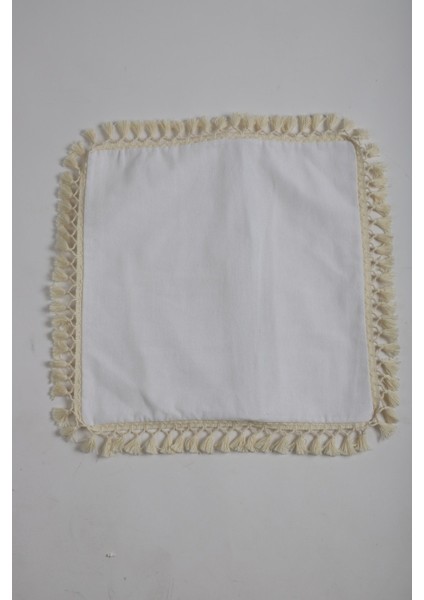 Keten Beyaz Ponponlu Kırlent Kırlent Kılıfı 43 x 43 fırsatları