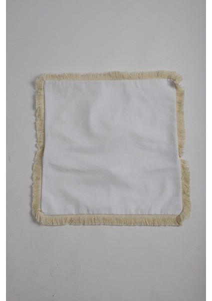 Keten Beyaz Ponponlu Kırlent Kırlent Kılıfı 43 x 43 fırsatları
