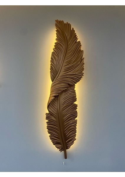 Tüy Aplik Ledli Dekoratif Duvar Aydınlatma - Şık Ve Modern Tasarım - Kolay Montaj (121*29 cm )