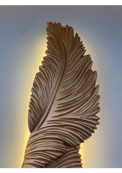 Tüy Aplik Ledli Dekoratif Duvar Aydınlatma - Şık Ve Modern Tasarım - Kolay Montaj (121*29 cm )