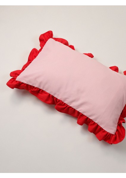 Pink Pop Fırfırlı Dekoratif Yastık Kılıfı - Dikdörtgen fiyatları