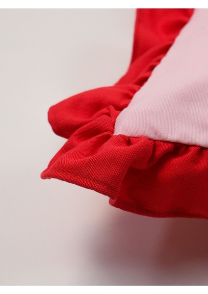 Pink Pop Fırfırlı Dekoratif Yastık Kılıfı - Dikdörtgen fırsatları
