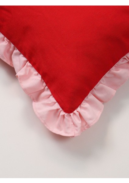 Red Pop Fırfırlı Dekoratif Yastık Kılıfı - Dikdörtgen modelleri