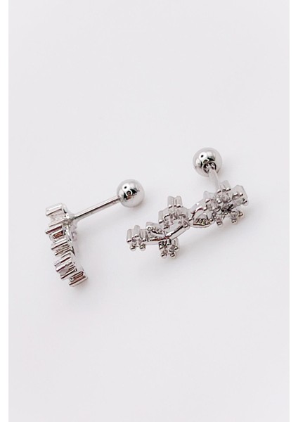 Cerrahi Çelik Piercing Dalında Yasemin Figürlü Kıkırdak Helix Tragus Piercing (1 Adet)