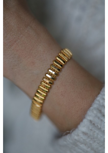 14 Ayar Altın Cimarlı Kalemli Tasarım Bileklik 2