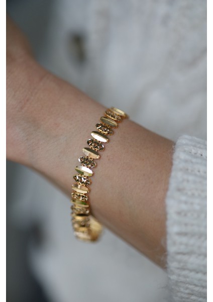 14 Ayar Altın Cimarlı Kalemli Tasarım Bileklik