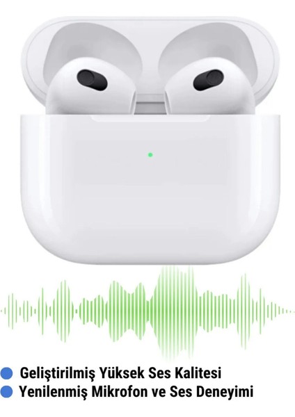 3. Nesil Beyaz Ios Android Uyumlu Kablosuz Bluetooth Kulaklık Yeni Nesil Karışık Renk Kılıf Hediyeli