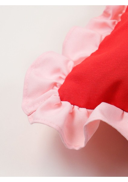 Red Pop Fırfırlı Dekoratif Yastık Kılıfı - Kare