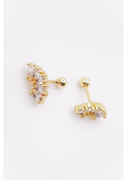 Cerrahi Çelik Piercing Damla Beş Taşlı Kıkırdak Helix Tragus Piercing (1ADET)