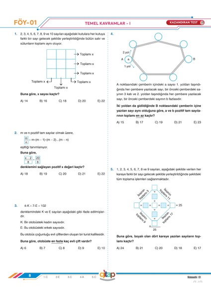 Yayınları Tyt Matematik Konu Anlatım Föyü (Video Çözümlü) modelleri