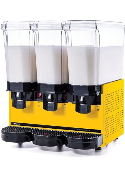 Klasik Triple Karıştırıcılı Soğuk İçecek Dispenseri 20+20+20 Litre Sarı