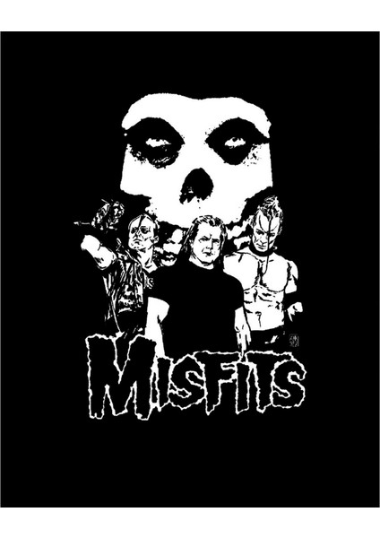 Misfits Grup Logo Siyah Büyük Sırt Patch Yama