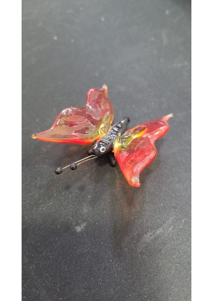6cm Cam Metal Kelebek El Yapım Zanaat Figür Heykel Dekoratif Ürün Hayvan Minyatür Hediyelik 1 Adet