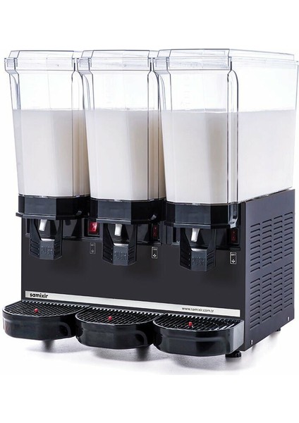 Klasik Triple Karıştırıcılı Soğuk İçecek Dispenseri 20+20+20 Litre Siyah