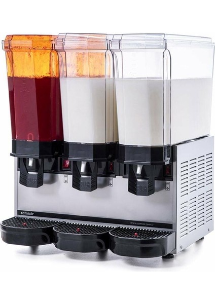 Klasik Triple, 1 Fıskiyeli, 2 Karıştırıcılı Soğuk İçecek Dispenseri 20+20+20 Litre Inox