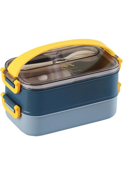 Lunchbox Çelik Beslenme Kabı 2 Kat 1200 ml Yemek Kabı Sarı