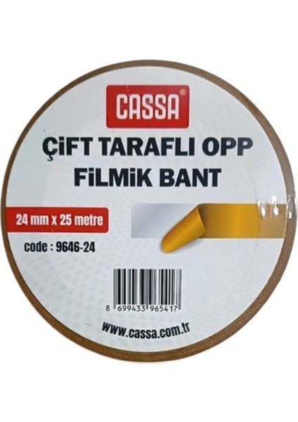 Çift Taraflı Opp Filmik Bant 24MMX25M - 3 Adet