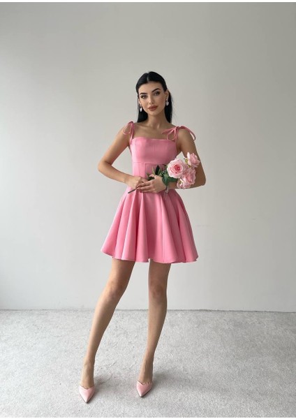 Clara Askılı Mini Elbise