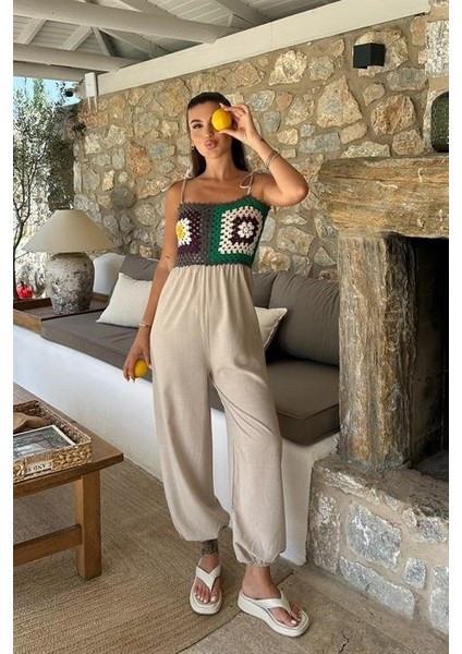 Jasmin Süzüneli Keten Tulum 1280-08