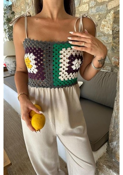 Jasmin Süzüneli Keten Tulum 1280-08