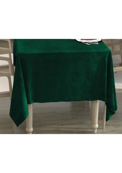 Zümrüt Yeşil Renk Dikdörtgen, Kadife Dokulu, Dertsiz, Masa Örtüsü fiyatları