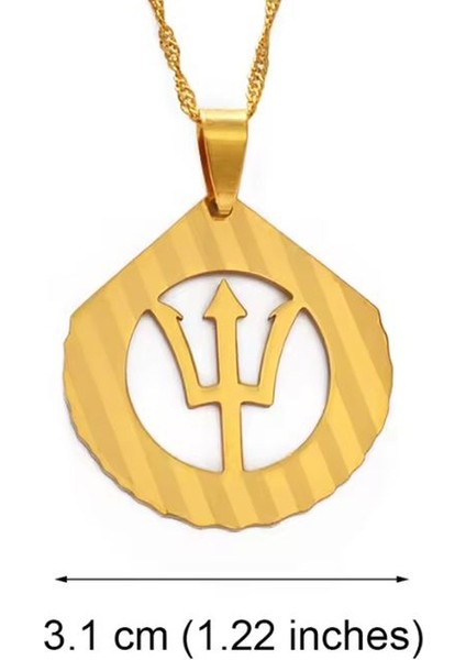 Voyageaccessory Paslanmaz Çelik Miyolojik Denizler Tanrısı Posedion Mızrak Kolye fiyatları