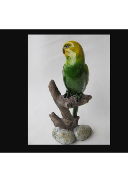 Art Yeşil Dal Muhabbet Kuş Poliresin 19CM Polikrom Faince Italyan Sert Reçine 1 Adet indirimleri