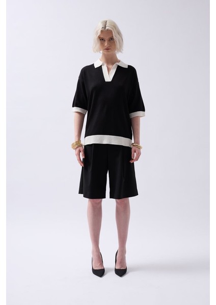 V Yaka Dokulu T-Shirt