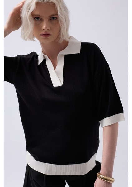 V Yaka Dokulu T-Shirt fırsatları