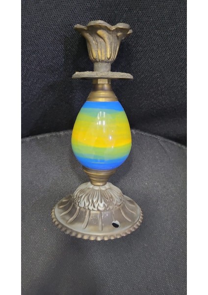 Vintage Cam Metal Şamdan Mumluk 16CM Istanbul Atika Görünümlü Collection Antique Kadıköy 1 Adet