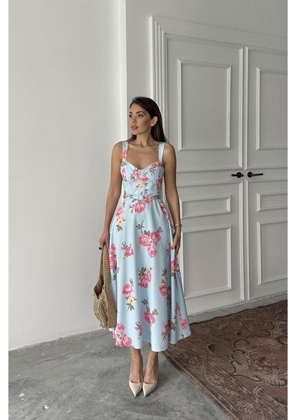 Pembe Ince Kemer Detaylı Elbise
