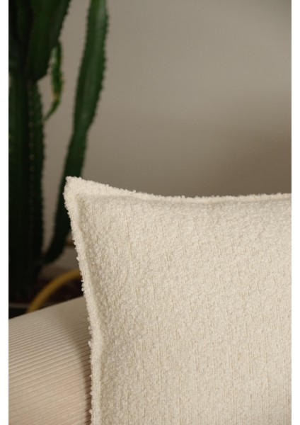 Teddy Ekru Kırlent Kılıfı modelleri