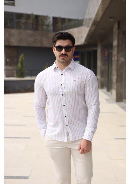 Erkek Çizgi Desenli Gömlek