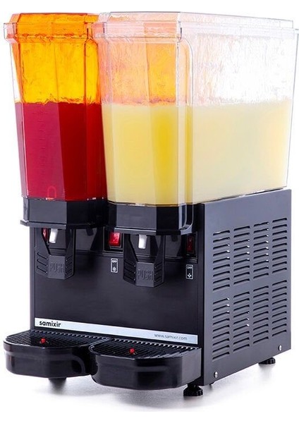 Klasik Twin Fıskiyeli Soğuk İçecek Dispenseri 20+20 Litre Siyah