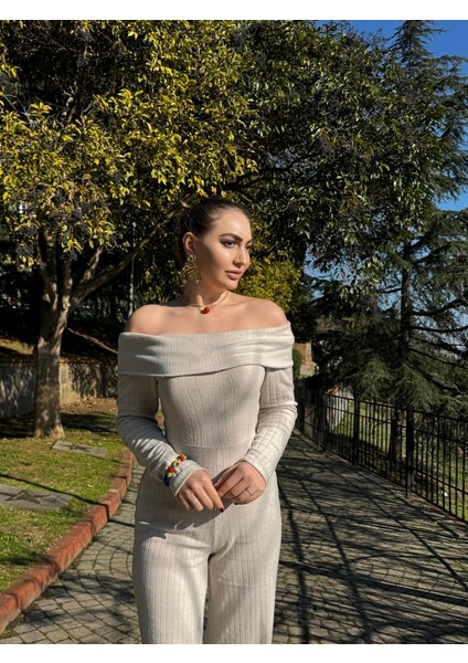 Kadın Uzun Kollu Madonna Yaka Şardonlu Kaşkorse Tulum fiyatları